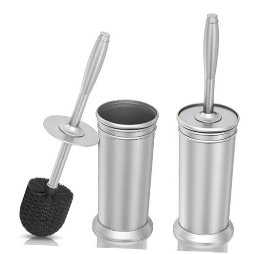 Toilet Brush, Metal Toilet Brush and Holder Set with Extra Long Handle