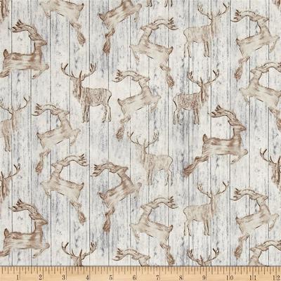 Fat Quarter Holz Hirsch Silhouette Baumwolle Quilten Stoff Zeitlose Schätze
