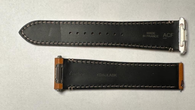 Cartier Santos Large KDAULABK 22X18mm Brown Tan Calfskin Strap