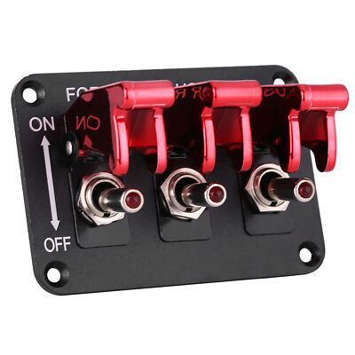 12V 3 Gruppen Toggle Switch Panel Für Rennwagen Rot Racing Panel Racing Car