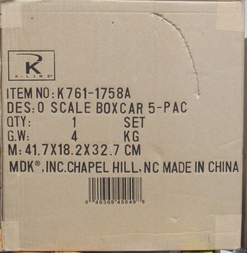 K-Line K761-1758A NYC/New York Central Steel Boxcar 5-Car Set O-Gauge NIB * - Picture 5 of 5