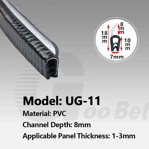 Car Finned Rubber Edge Trim Seal U Profile Van Boat Truck Door Bonnet Per Metre - Picture 110 of 114