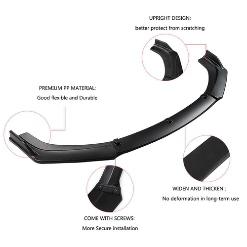 Front Bumper Lip Splitter Spoiler Matte Black For Jaguar XE XF XFR XFR-S XJ - Picture 3 of 13