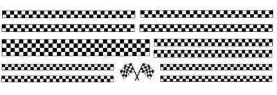 Slotcar Slotracing Rallye Streifen schwarz weiß - Aufkleber Decals - 1:43 - 1:45