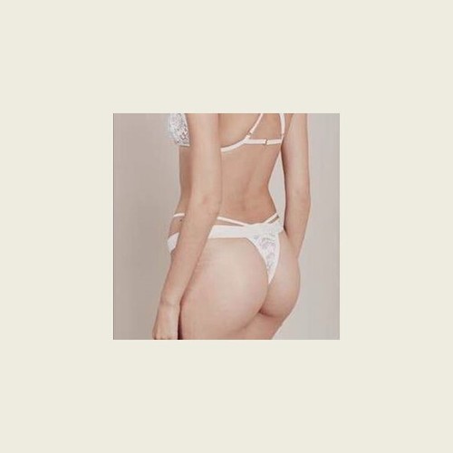 NEW For Love & Lemons Skivvies Lucia Lace Thong Panty PA1112L Ivory Nude M 59039 - Picture 2 of 3