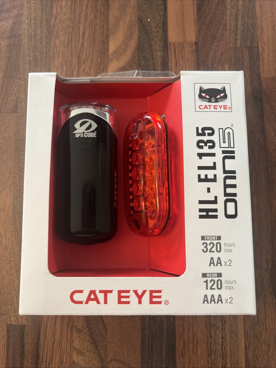 Cateye EL135/TL155 (OMNI 5) Bicycle Front/Rear LED Light Set UK