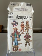 VINTAGE 1987 SIMPLICITY 8832 ADULT  KIDS COSTUMES PATTERN SIZE 2-4