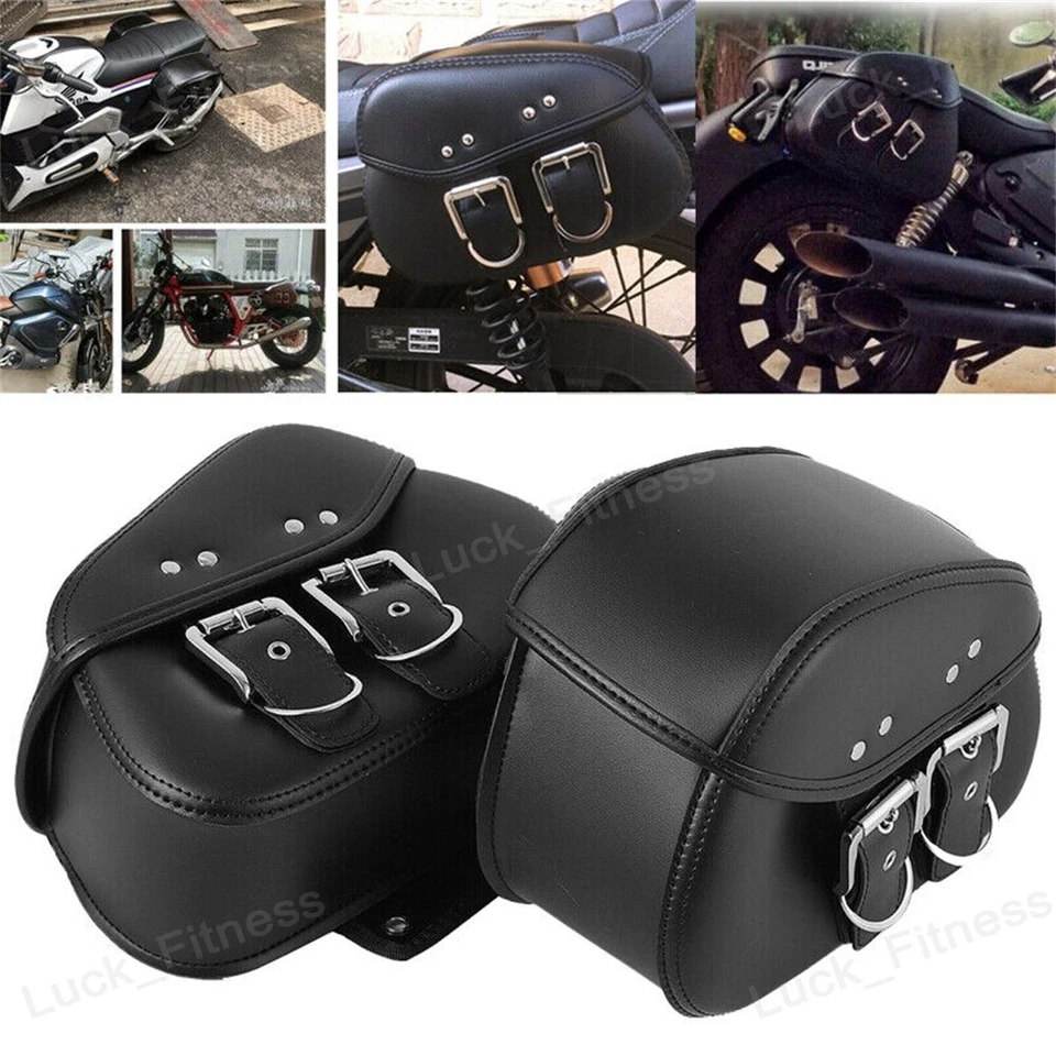 Motorcycle PU Leather Saddle Bags For Honda Shadow Rebel 250 500 750 1100 VTX VT - Image 2 of 4