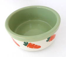 Ceramic Rabbit Feeding / Water Bowl / Dish with Carrot Design NEW