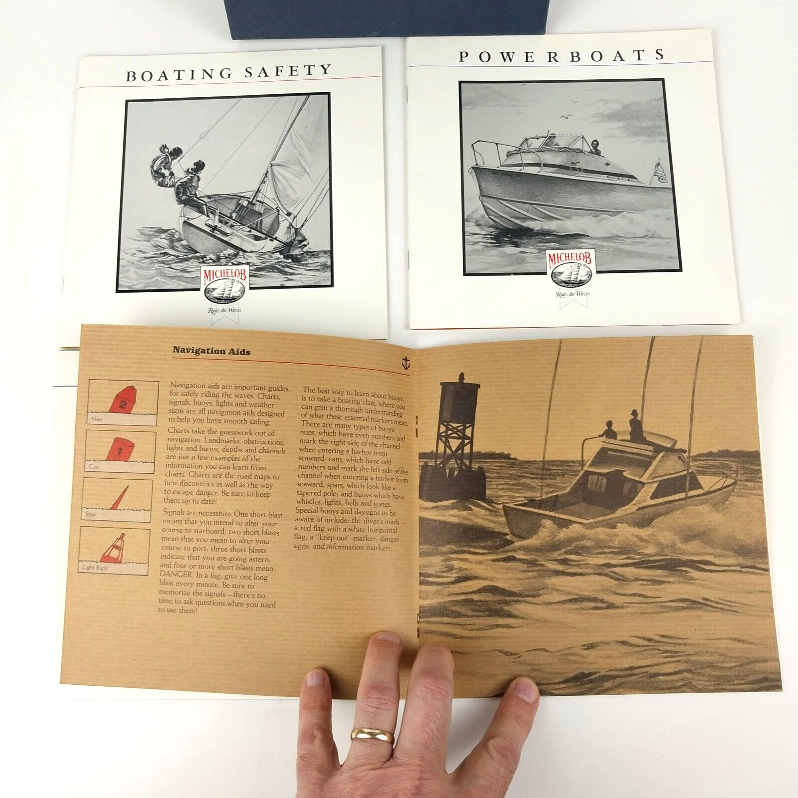 Vtg 1978 Michelob Promotional Boating Sailing Tips & Safety 4-Booklet Set - RARE