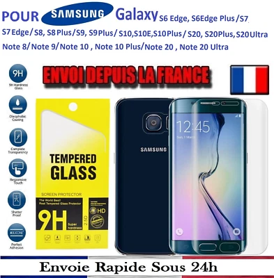 Vitre Verre Trempé Film Protection Samsung S7 S8 S9 S10 S20 Note8 9+ 10 20 ultra - Photo 1/4