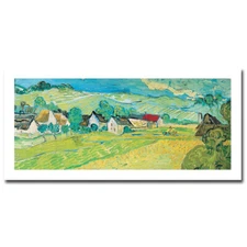 Sunlit View Near Auvers by Van Gogh Gallery-Wrap Canvas Artwork (16 in x 40 in)