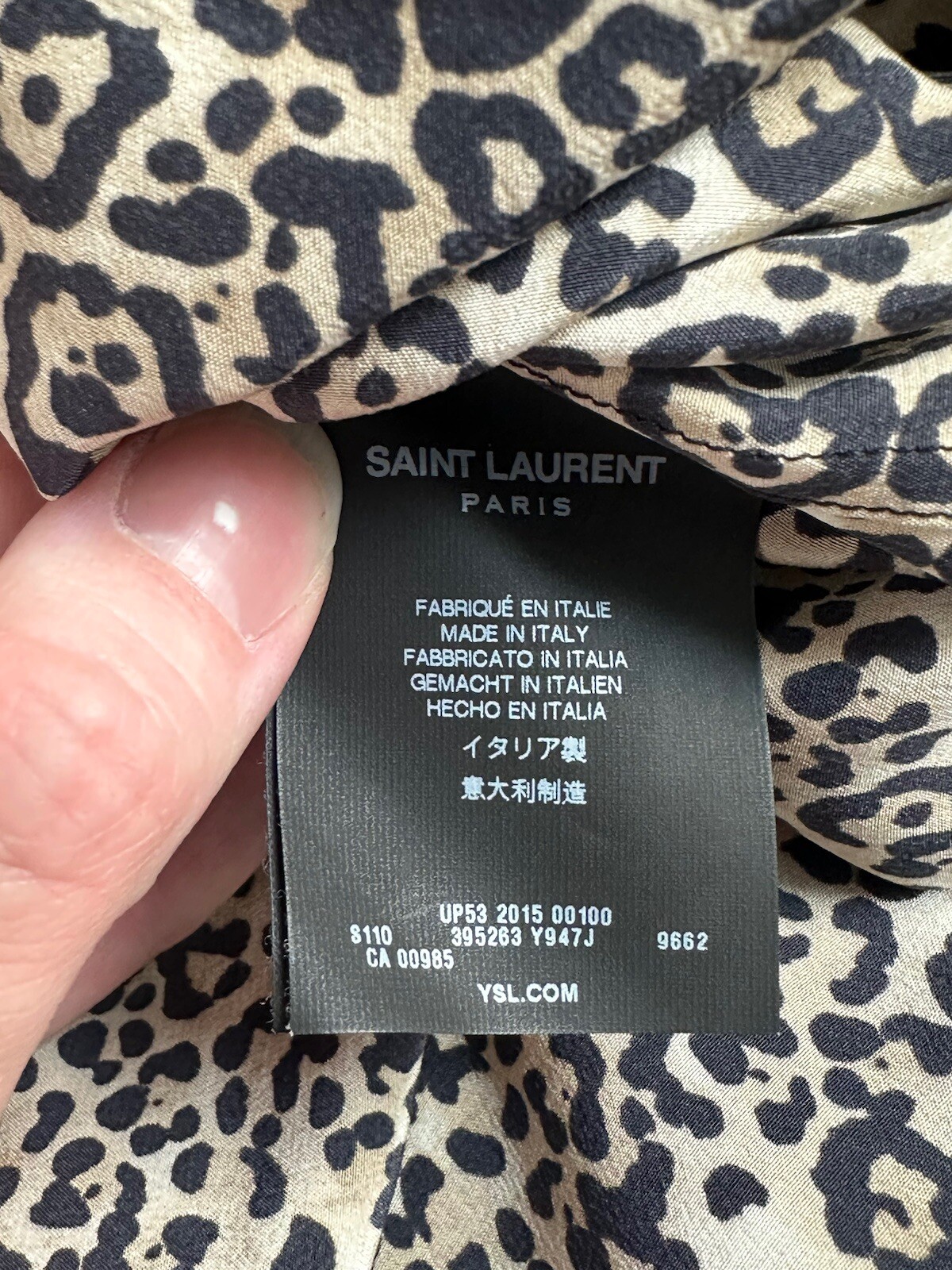 SAINT LAURENT Camicia di seta gatto bambino FW16 [disegnata da Hedi Silmane]