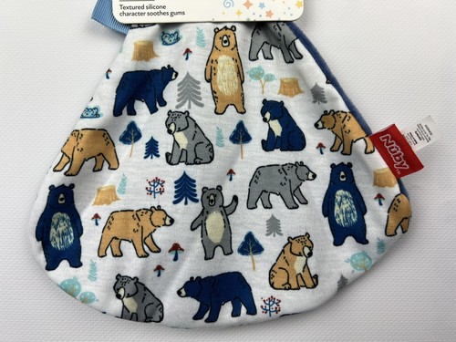 Nuby Teething Blankie with Silicone Bear Teether (Blue with Bears) 0+mo NIP - Picture 3 of 6