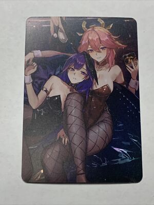 Yae Miko X Raiden Bunny Genshin Impact Girl ACG Goddess Story Anime Card Waifu