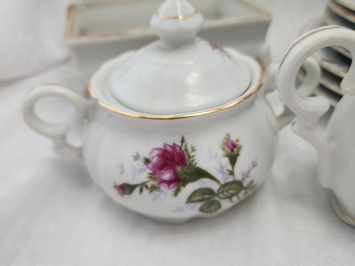 その他 misako Acme Moss Rose Tea Lot 23 Pc Porcelain China Made Japan