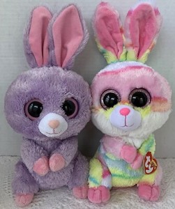 Ty Beanie BOO Lollipop Petunia EASTER BASKET rainbow Pastel party Favor Lot Of 2