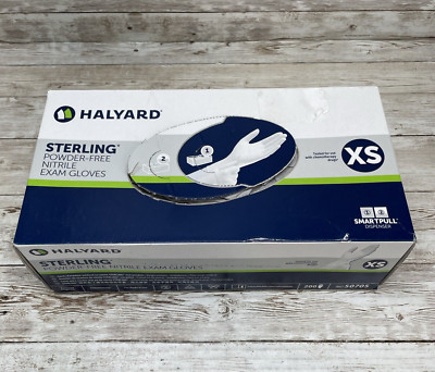 HALYARD STERLING NITRILE EXAM GLOVES 1 *OPEN TOP* Box SIZE: XSMALL *See DATE*