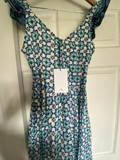 Lucky Brand Women's Blue Multi Color Dress Pockets Size Small New With Tag Liner