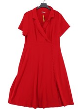 Joe Browns Shirt Midi Dress UK16 in Red