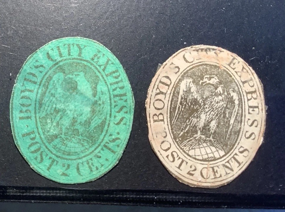 1844-1867 US Local Post  FIVE  Company DIE CUT - BOYD’S CITY EXPRESS   1+2 Cent - Image 4 of 4