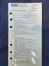 IBM System/360 Command Language Reference Data Booklet 1970s Vintage System360