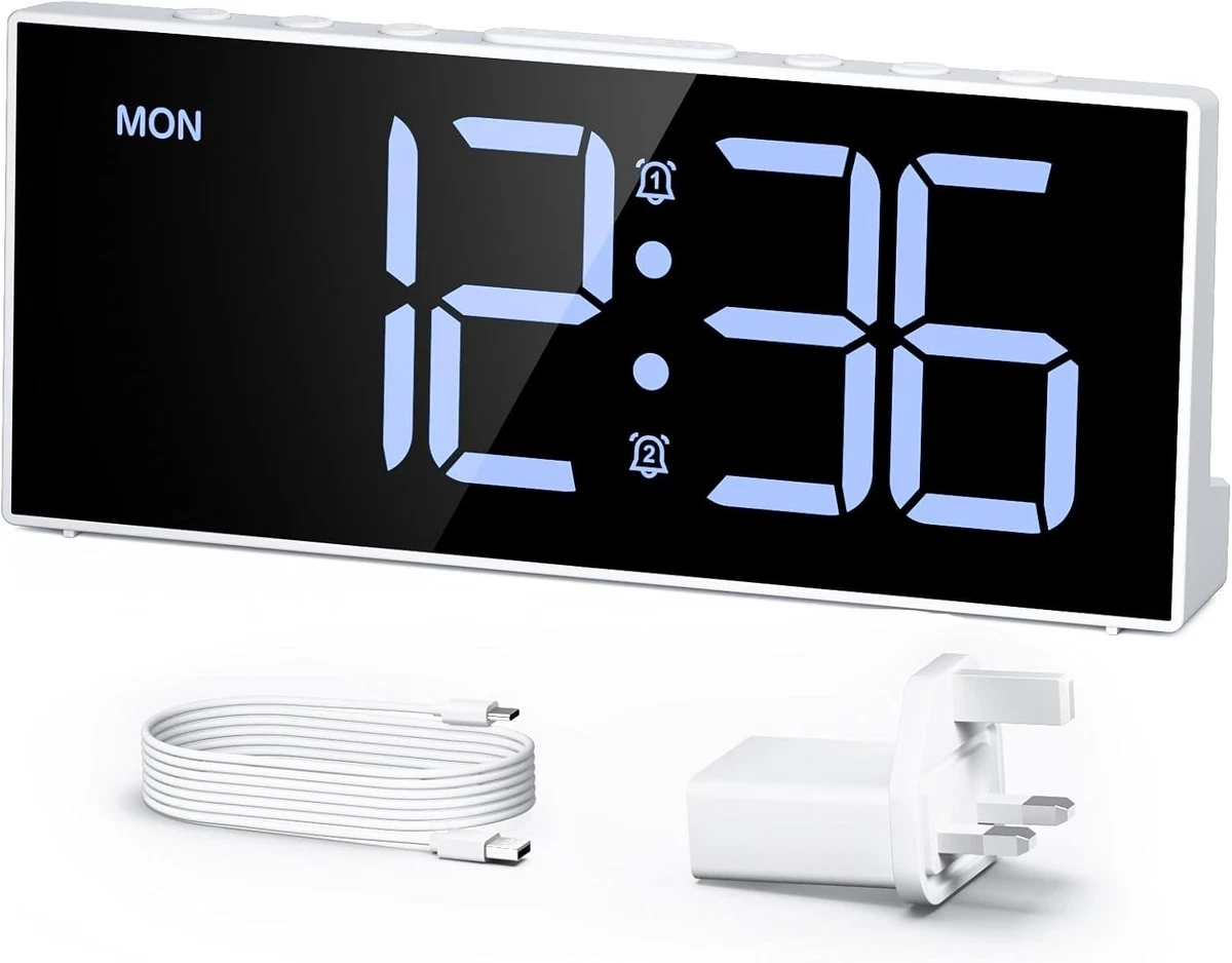 Sveglia Silenziosa Per Bambini Con Luce Notturna | Senza Ticchettio, Snooze 5 Minuti | Blu Chiaro A Batteria
