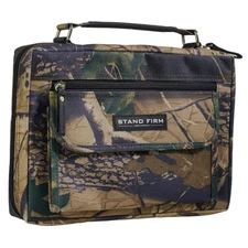 Christian Art Gifts Stand Firm Oak Moss Camo Poly-Canvas Organizer Bible Cove...