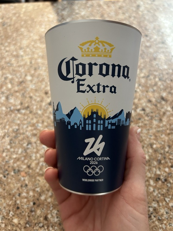 Milano Cortina 2026 Olympic Aluminium Cup Corona 310ml Souvenir Beer