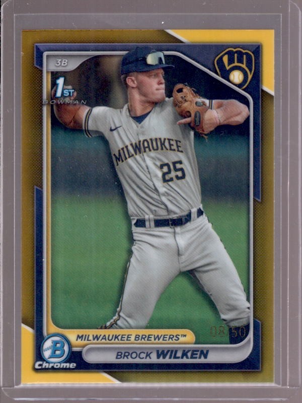 BROCK WILKEN 2024 Bowman Chrome 1st #BCP-86 Gold Refractor RC #08/50