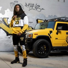 23 GOAT BLACK-YELLOW HOODED SWEATSUITS