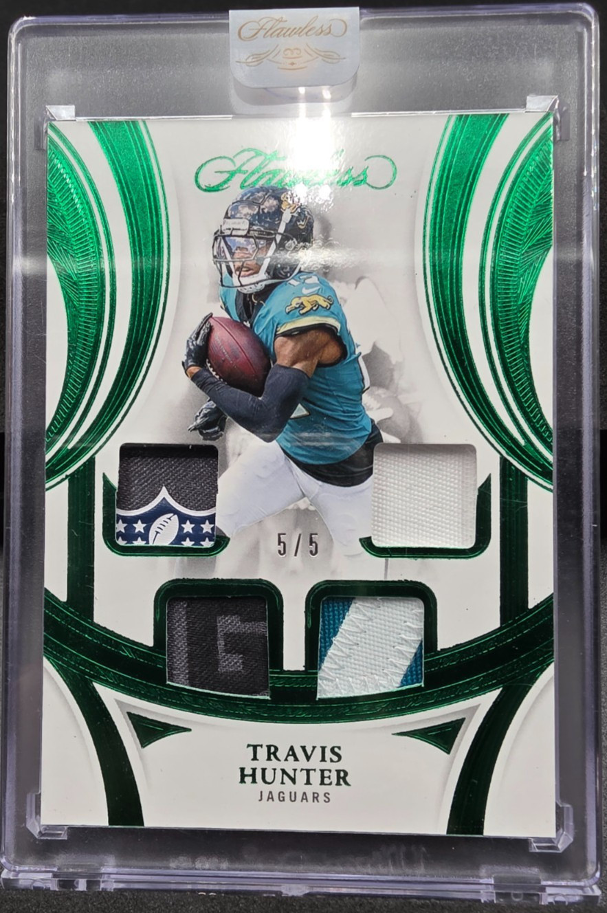 🔥ULTRA RARE🔥5 OF ONLY 5🔥 TRAVIS HUNTER ROOKIE QUAD PATCH LAUNDRY TAG SEALED🔥
