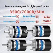 3420 12V 3500RPM Permanent Magnet DC Motor,24V 7000 RPM High Speed Motor,30W Min