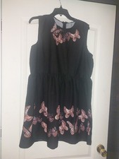 Womans BUTTERFLY THEME Short Sleeve Summer Dress Size 3XL