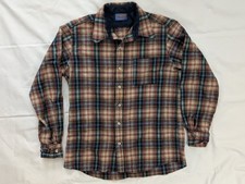 60s Pendleton Wool Flannel Plaid Button-Up Shirt Men's L Made in USA