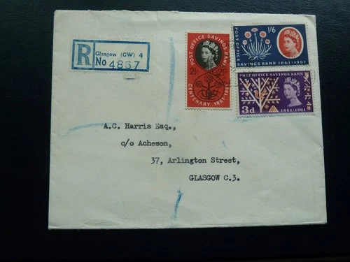 GB First day   fdc from 1961 Savings Bank Glasgow CDS