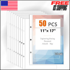 Page Protector Tabloid Size Sheet Protectors 11x17 Binder Sleeves 50Pk