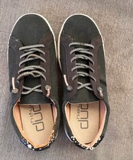 Hey Dude Karina Slip On Shoe Womens SIZE 6 Jet Black Gray Casual Comfort Sneaker