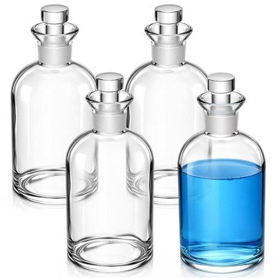 Novabright 4 Pcs Glass Bod Bottle with Robotic Stopper 300ml/10.1oz Narrow Mo...