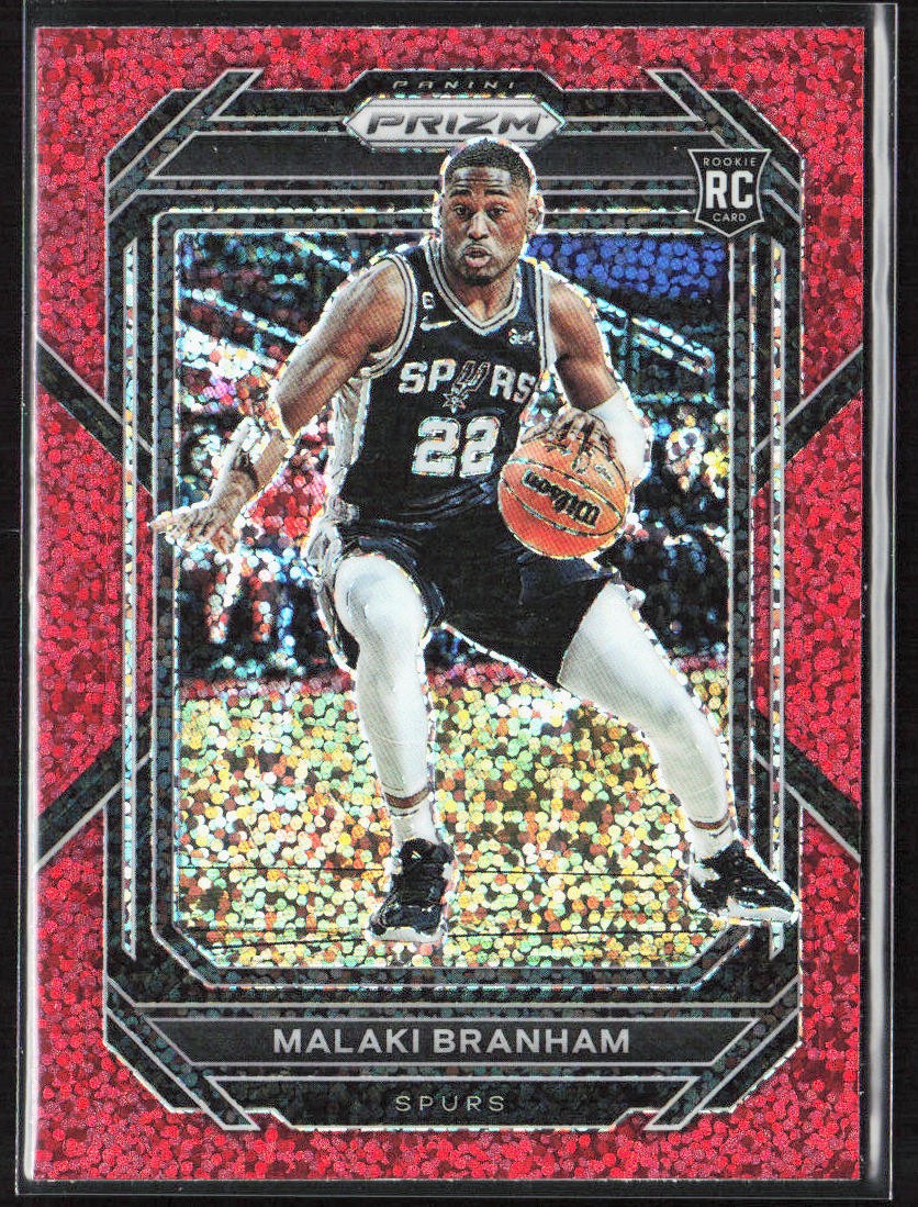 2022-23 Panini Prizm Malaki Branham Red Sparkle Rookie #230 San Antonio Spurs