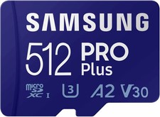 Samsung 512GB PRO PLUS Micro SD MicroSDXC V30 A2 Class 10 UHS-I U3 Memory Card