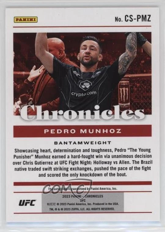 2023 Panini Chronicles UFC Signatures Blue /49 Pedro Munhoz #CS-PMZ Auto - Image 2 of 2