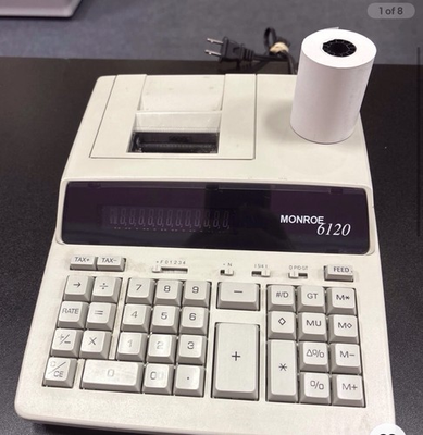 #ad Monroe 6120 Heavy Duty Desktop Printing Calculator Adding Machine W Paper Tested $34.95