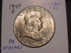 1949-D FRANKLIN HALF GEM BU FBL ORIGINAL COLOR LUSTER POPULAR BETTER DATE