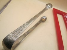 Antique Sterling Silver Sugar Tongs / Nips By Peter & John Bateman - GEORGIAN