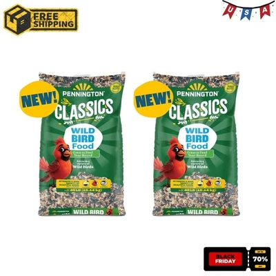 Pennington Classic Wild Bird Feed and Seed, 40 lb. Bag, Dry, 2 Pack