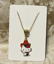 Sanrio Hello Kitty Whimsical Charm Cartoon Adorable Pendant Gold Necklace 18”