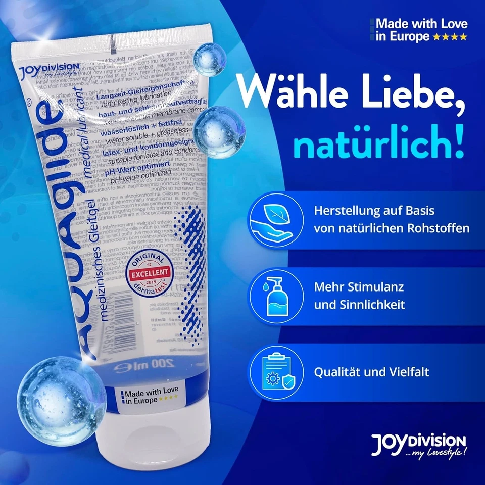 JOYDIVISION Original AQUAglide neutral – natürliches Gleitgel, 200 Milliliter - Bild 4 von 4
