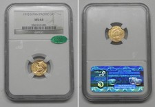 1915-S Panama Pacific Commemorative Gold Dollar, NGC MS64 CAC Sticker  #0001