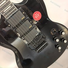 Black Gloss Solid Body Electric Guitar Stainless Rounded Fret Edge HHH Pickups
